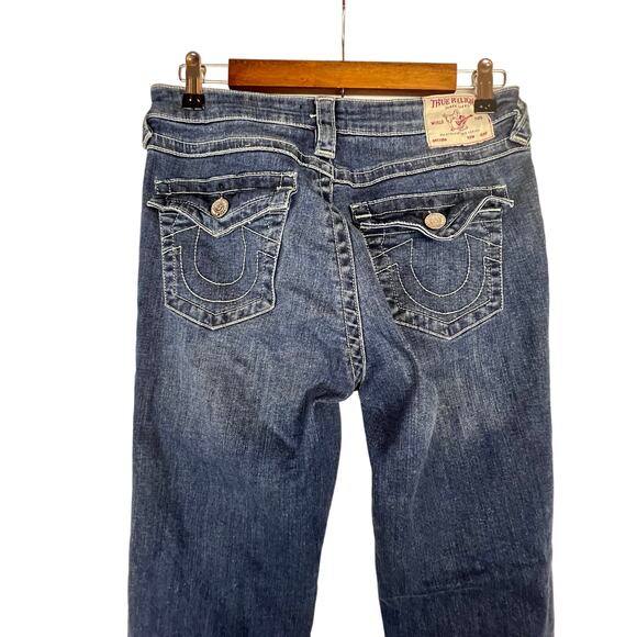 True Religion Y2K Billie Mid Rise Straight Medium Wash Jeans Size 29 - Picture 3 of 6